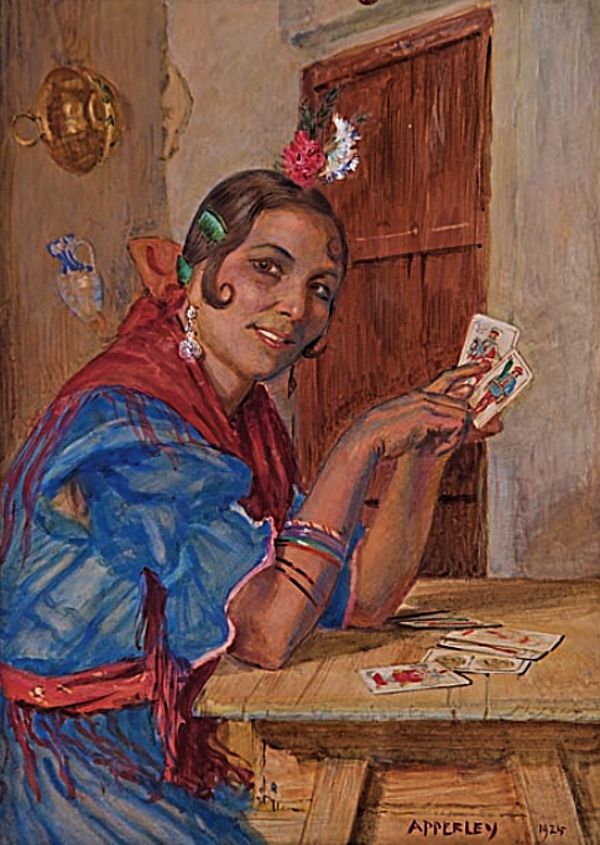 Песня старая гадалка подарила карты в мир. Джордж Апперлей (George Owen Wynne Apperley; 1884 - 1960). Цыганка Таро. Гадалка живопись. Цыганка гадалка.